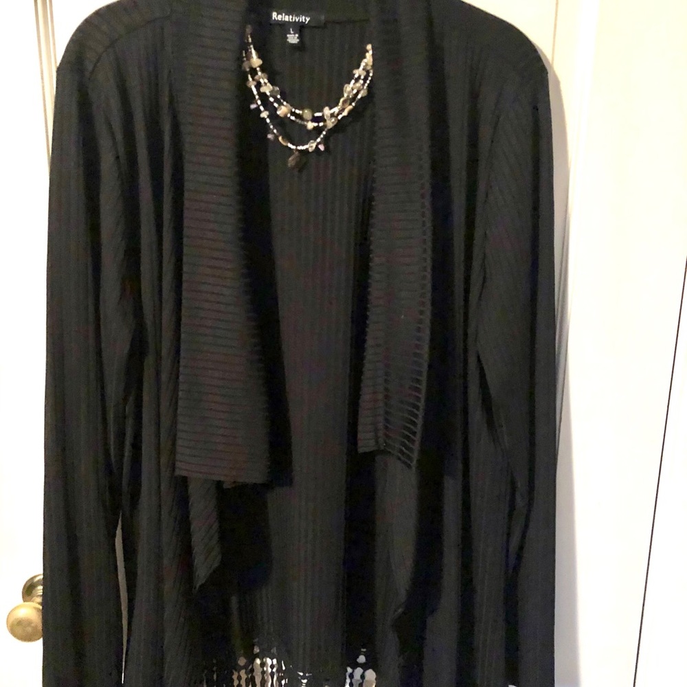 Open Front Cardi With Fringed Bottom. Super Cute!! - image 1